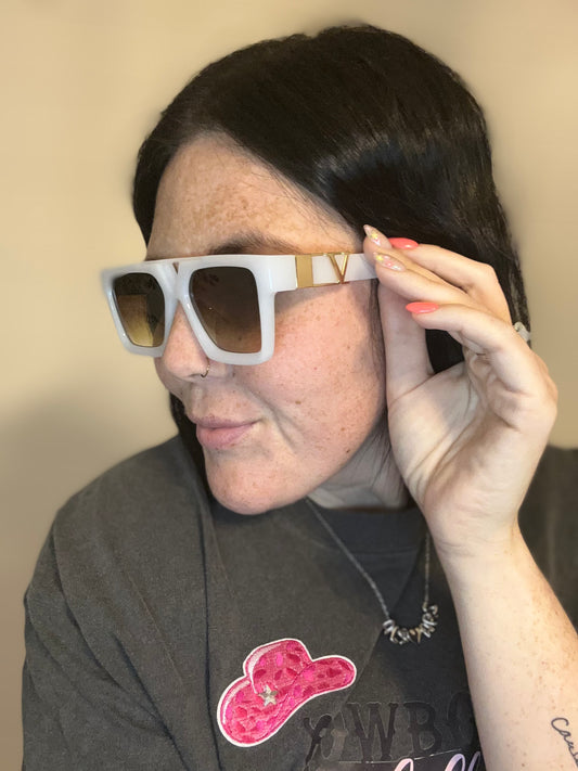 White & Gold Sunglasses