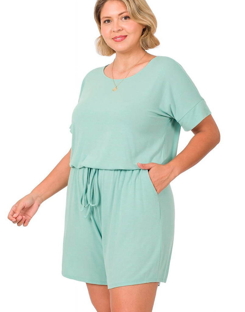 Zenana Plus Size Short Romper