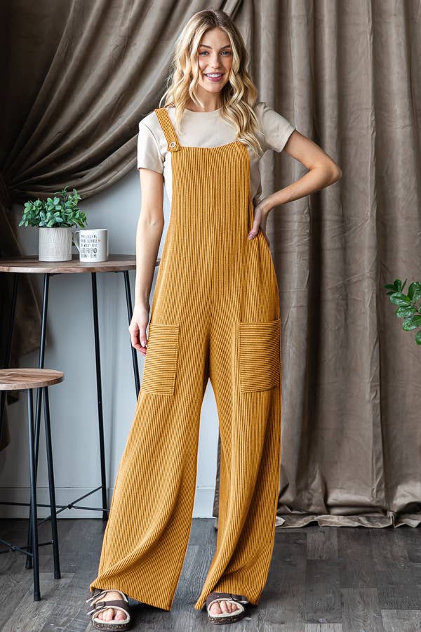EP6810-10 SLEEVELESS SOLID URBAN RIBBED JUMPSUITS: CHARCOAL / 2-2-2 (1X-2X-3X)