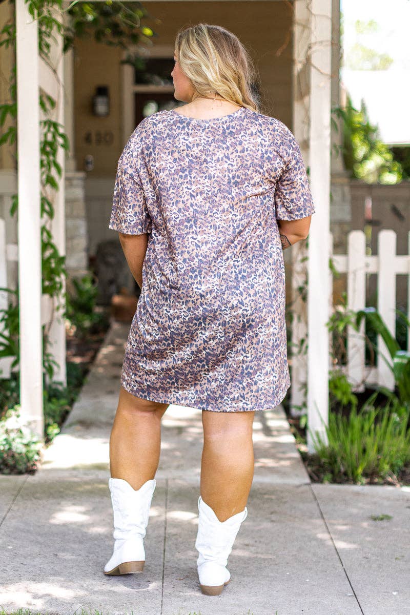 Leopard T-shirt Dress: Leopard / Plus Size