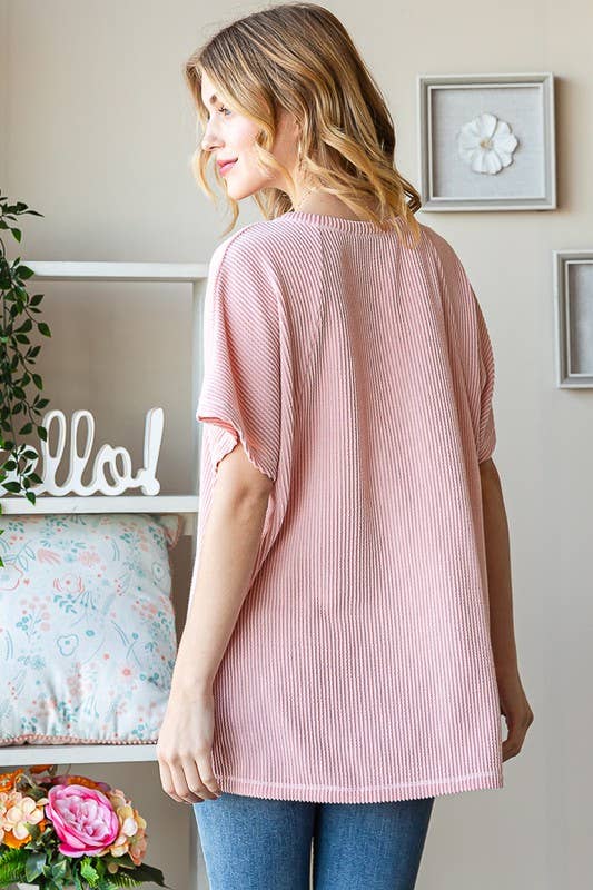 ET7518-10 SOLID URBAN RIBBED TOP: DUSTY LAVENDER / 2-2-2 (S-M-L)
