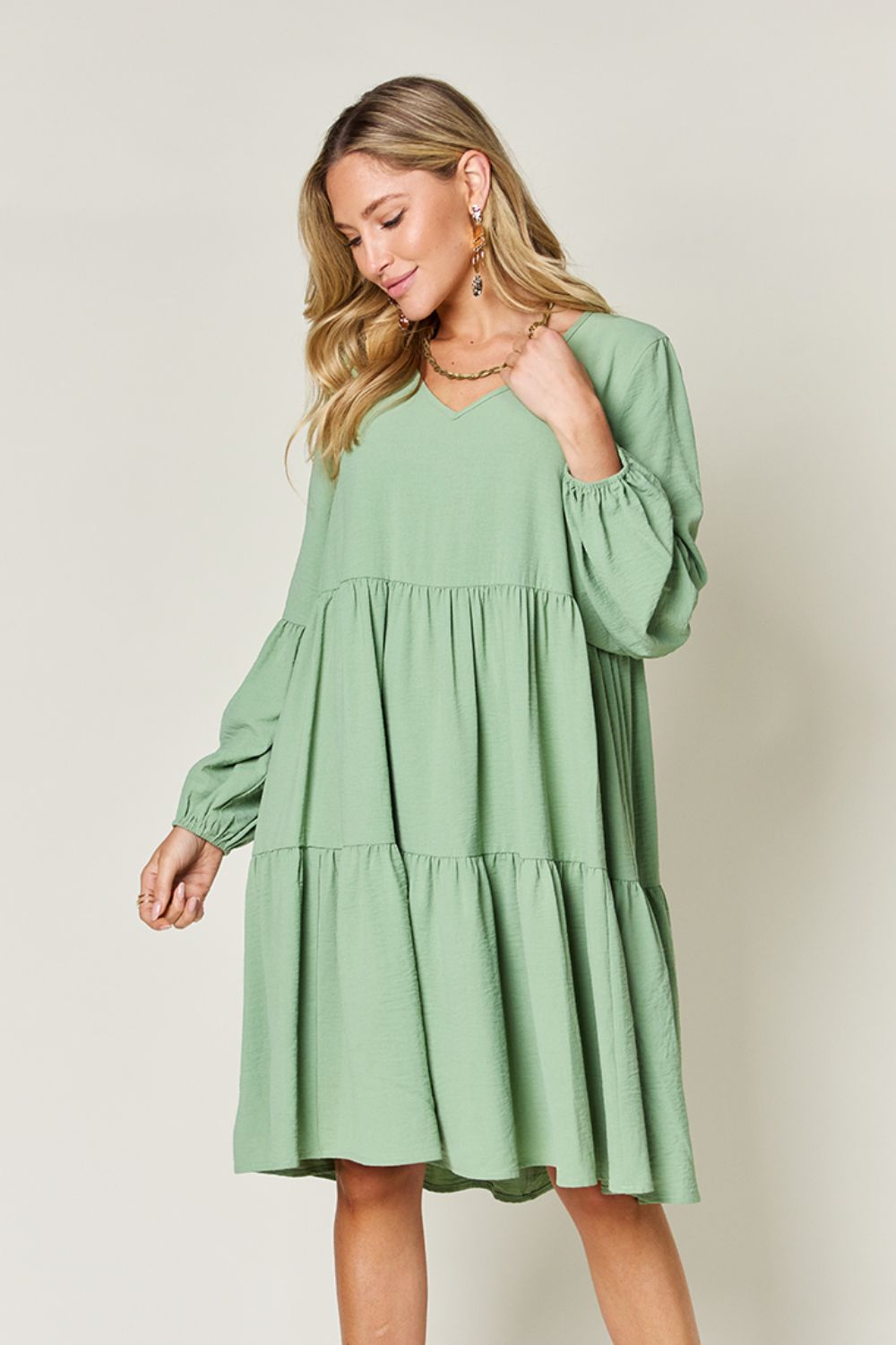 Madison Long Sleeve Tiered Dress