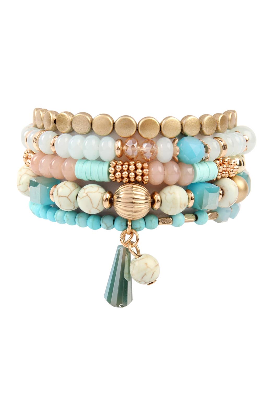 MULTIBEADS STRETCH BRACELET: NATURAL / ONE