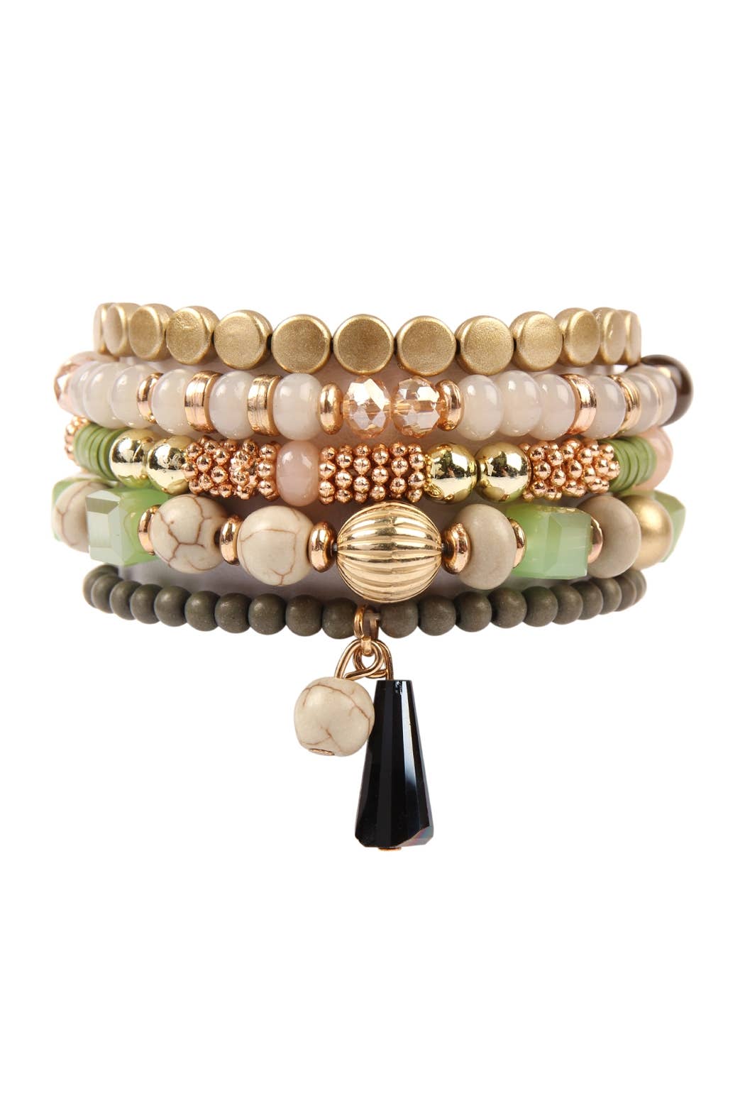 MULTIBEADS STRETCH BRACELET: Black / ONE