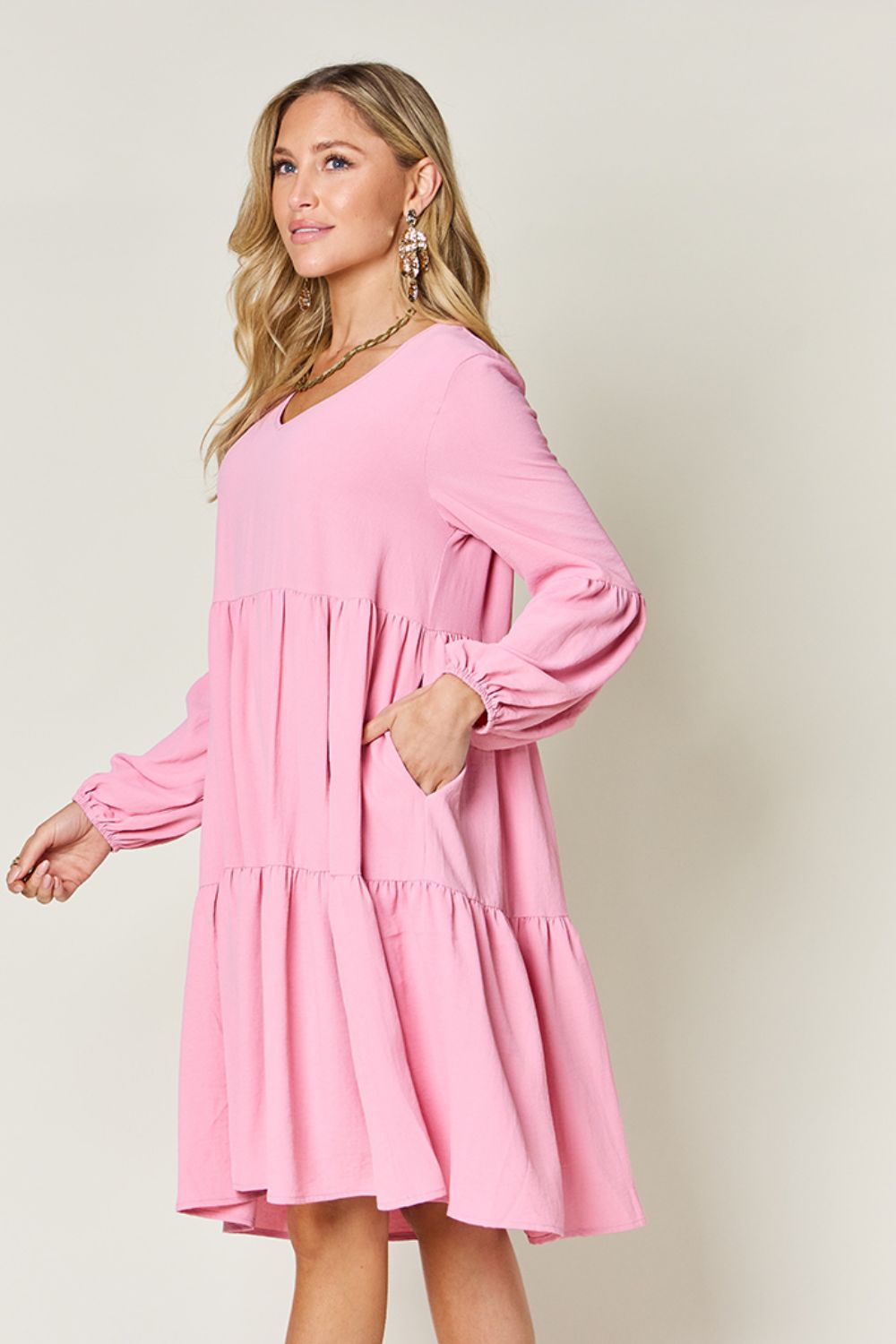 Madison Long Sleeve Tiered Dress