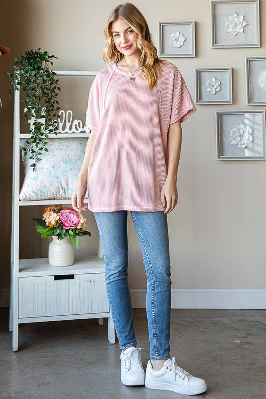 ET7518-10 SOLID URBAN RIBBED TOP: DUSTY LAVENDER / 2-2-2 (1X-2X-3X)