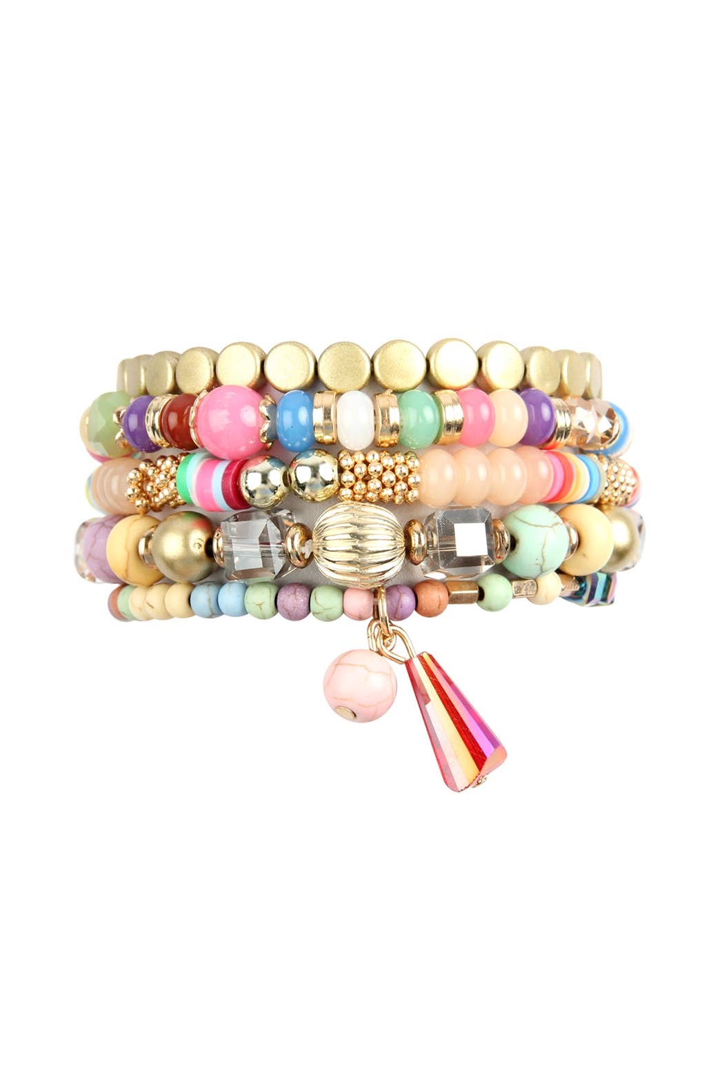MULTIBEADS STRETCH BRACELET: NATURAL / ONE