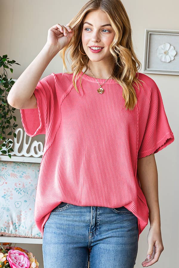 ET7518-10 SOLID URBAN RIBBED TOP: DUSTY LAVENDER / 2-2-2 (S-M-L)