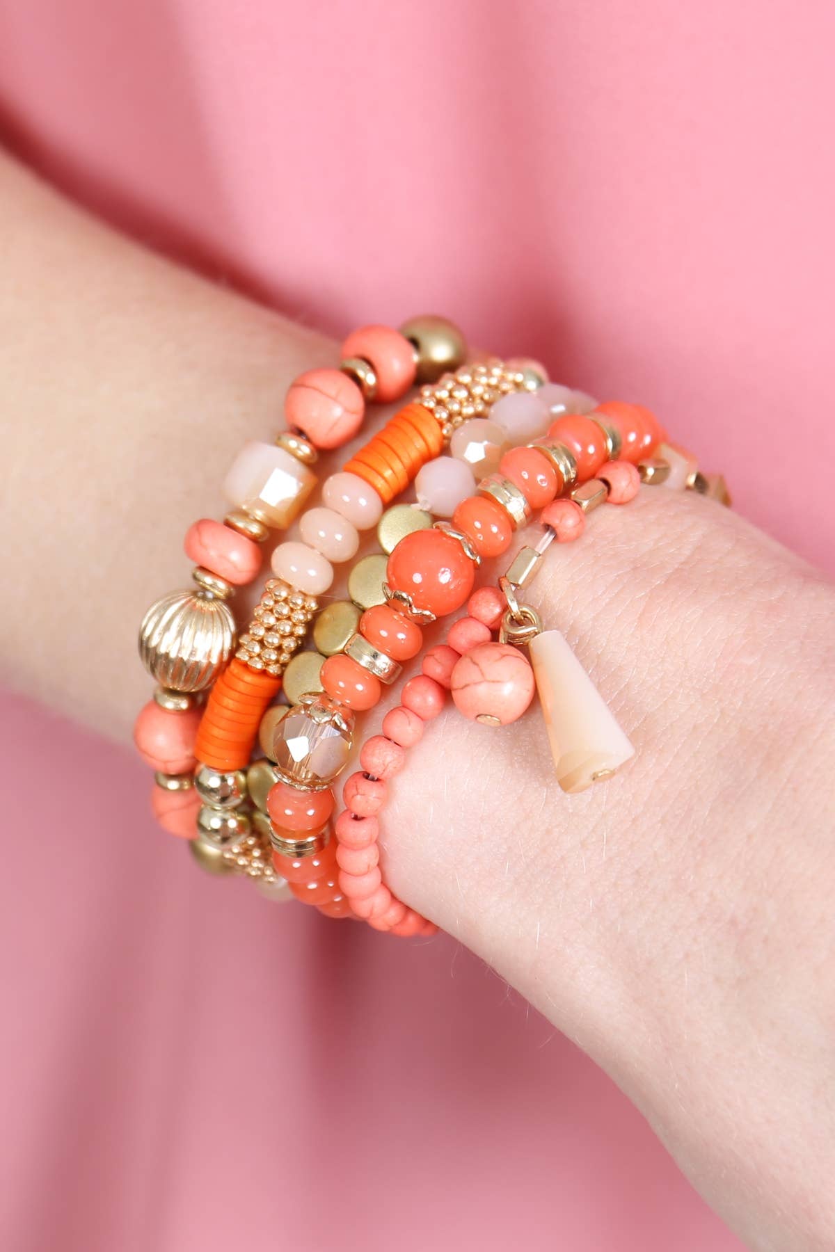 MULTIBEADS STRETCH BRACELET: Black / ONE