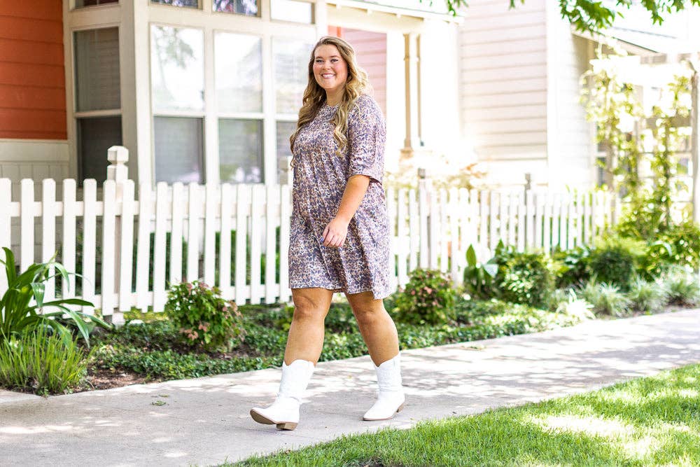 Leopard T-shirt Dress: Leopard / Plus Size