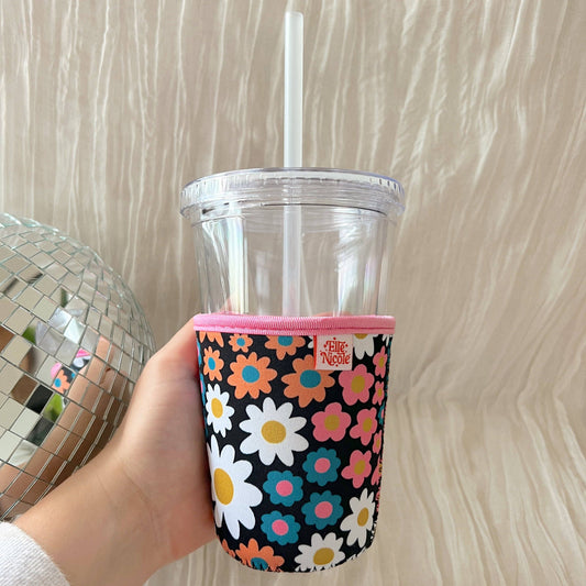 Coffee Cup Cover - Darling Daisies - Iced Drink Sleeve: Small / 16oz