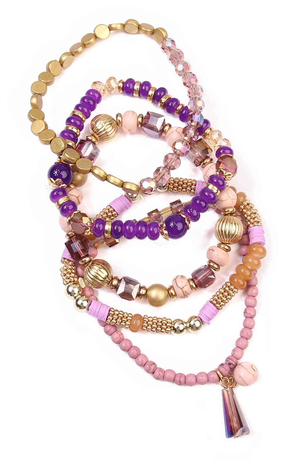 MULTIBEADS STRETCH BRACELET: NATURAL / ONE