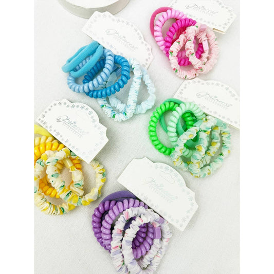 Mix color Spiral and Assorted Hair Tie Set: MIX COLOR / ONE(12)