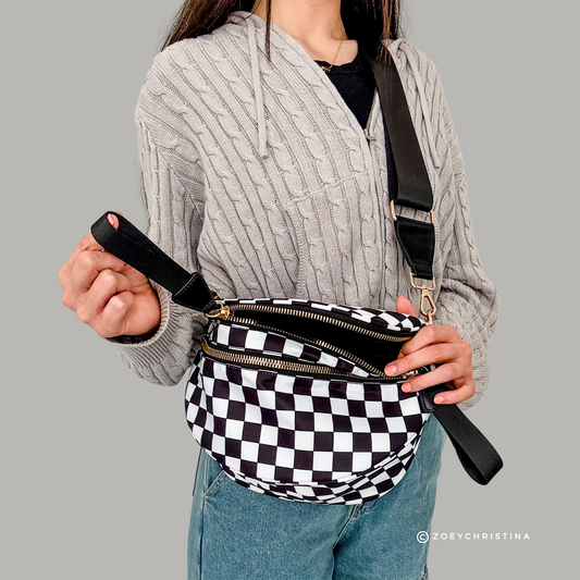 Crossbody Zipper Bag – 7 Colors, Removable Strap, Stylish: Black