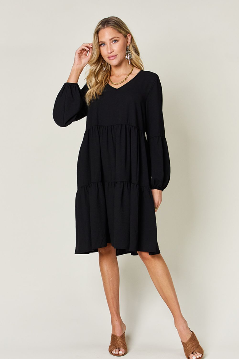 Madison Long Sleeve Tiered Dress