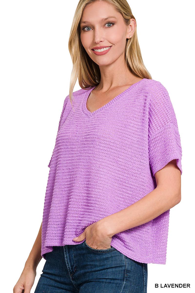 `.Textured Relaxed Fit Summer Sweater w/ back patch: SAND BEIGE-162821 / L/XL