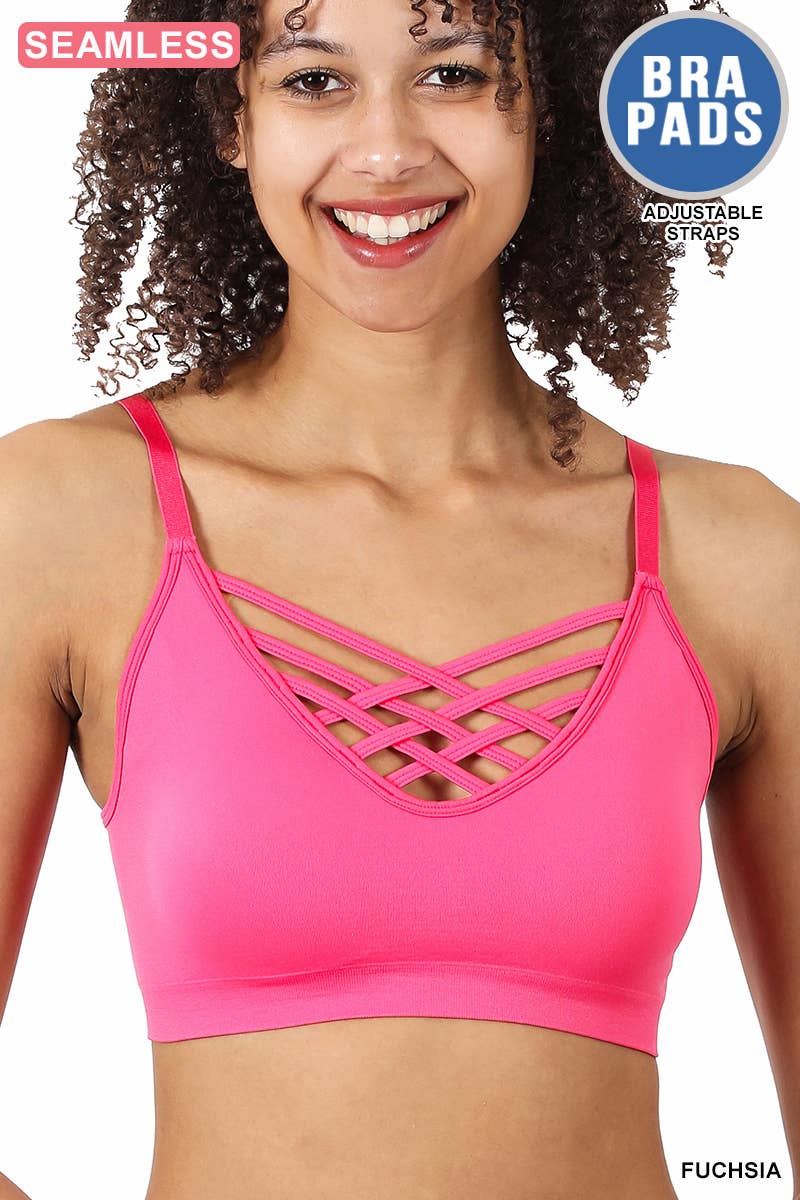 ..SI-12748 Lattice Bralette With Removable Bra Pads: GREENMINT-111326 / S/M