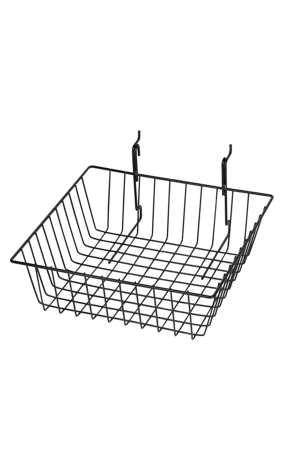 Grid Basket for Slatwall & Wire Grid: White / 12 x 8 x 4 inch